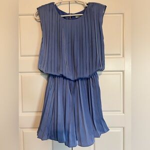 DO+BE Pleated Vista Blue Romper Size Small NWT